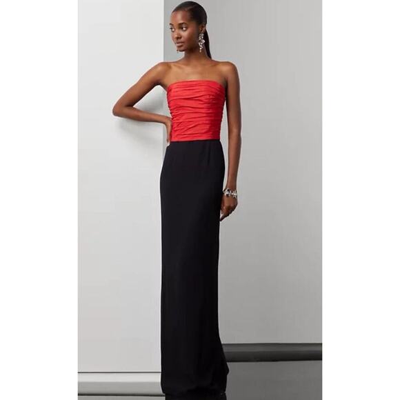 Ralph Lauren Collection Purple Label Black Maxi Skirt Satin Crepe Pencil 4 Small - Picture 6 of 8